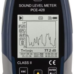 Máy đo SPL loại 2 PCE PCE-428-Kit-N-ICA có bộ hiệu chuẩn âm thanh bao gồm chứng nhận ISO Cal 33 PCE 428 Decibelmeter datalogger 22