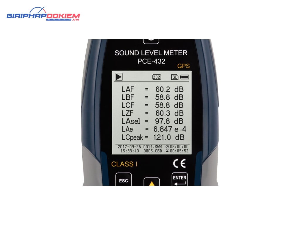 Máy đo độ ồn SPL ghi dữ liệu loại 1 có GPS PCE PCE-432 20 Máy đo độ ồn SPL ghi dữ liệu loại 1 có GPS PCE PCE-432 - Ảnh 11