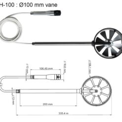 Đầu đo tốc độ gió, lưu lượng gió và nhiệt độ môi trường KIMO SVH-100 10 SVH 100 dau do toc do gio nhiet do C310