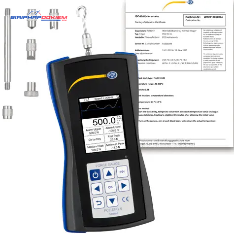 Máy đo lực PCE PCE-DFG N 500-ICA bao gồm Giấy chứng nhận hiệu chuẩn ISO 8 Máy đo lực PCE PCE-DFG N 500-ICA bao gồm Giấy chứng nhận hiệu chuẩn ISO
