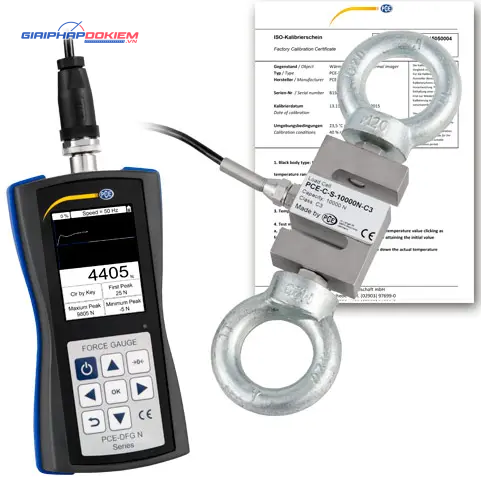 Máy đo lực PCE PCE-DFG N 10K-ICA bao gồm Giấy chứng nhận hiệu chuẩn ISO 8 Máy đo lực PCE PCE-DFG N 10K-ICA bao gồm Giấy chứng nhận hiệu chuẩn ISO