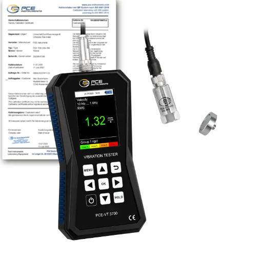 Máy đo gia tốc PCE PCE-VT 3700-ICA bao gồm Chứng nhận hiệu chuẩn ISO 11 Máy đo gia tốc PCE PCE-VT 3700-ICA bao gồm Chứng nhận hiệu chuẩn ISO