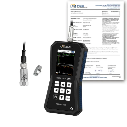 Máy đo gia tốc PCE PCE-VT 3900-ICA bao gồm Chứng nhận hiệu chuẩn ISO 11 Máy đo gia tốc PCE PCE-VT 3900-ICA bao gồm Chứng nhận hiệu chuẩn ISO