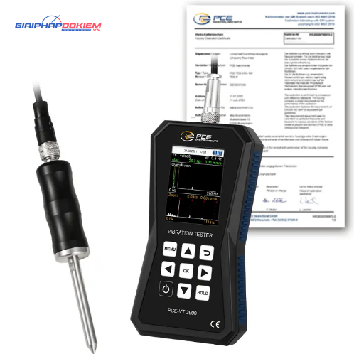 Máy đo gia tốc PCE PCE-VT 3900S-ICA bao gồm Chứng nhận hiệu chuẩn ISO 11 Máy đo gia tốc PCE PCE-VT 3900S-ICA bao gồm Chứng nhận hiệu chuẩn ISO