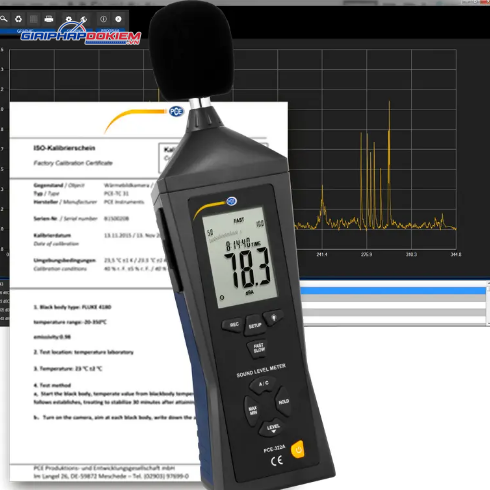 Máy đo độ ồn SPL PCE PCE-322ALEQ-ICA bao gồm Giấy chứng nhận hiệu chuẩn ISO 7 Máy đo độ ồn SPL PCE PCE-322ALEQ-ICA bao gồm Giấy chứng nhận hiệu chuẩn ISO