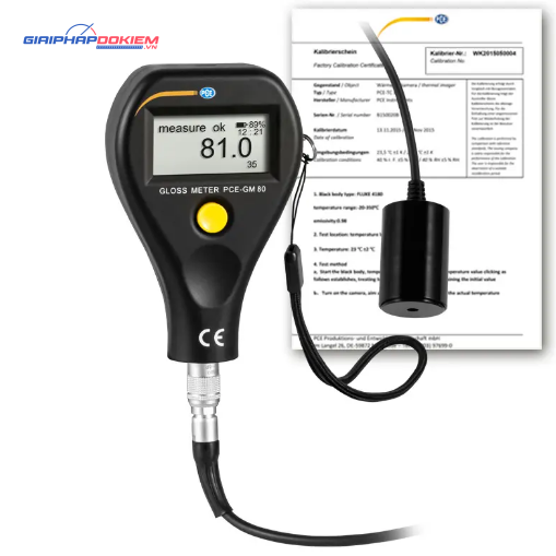 Máy đo độ bóng PCE PCE-GM 80-ICA bao gồm Giấy chứng nhận hiệu chuẩn ISO 6 Máy đo độ bóng PCE PCE-GM 80-ICA bao gồm Giấy chứng nhận hiệu chuẩn ISO