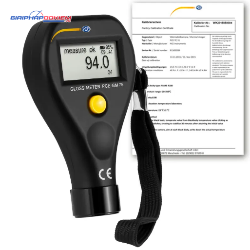 Máy đo độ bóng PCE PCE-GM 75-ICA có kèm chứng chỉ hiệu chuẩn ISO 9 Máy đo độ bóng PCE PCE-GM 75-ICA có kèm chứng chỉ hiệu chuẩn ISO