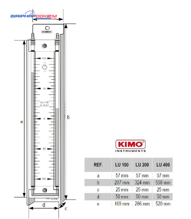 Áp kế chất lỏng chữ U, dạng đứng KIMO LU 100 7 Áp kế chất lỏng chữ U, dạng đứng KIMO LU 100 - Ảnh 2
