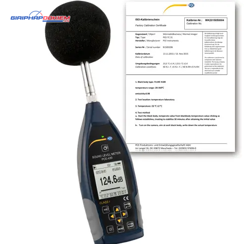 Máy đo độ ồn SPL ngoài trời PCE PCE-430-EKIT-ICA bao gồm Chứng nhận hiệu chuẩn ISO 12 Máy đo độ ồn SPL ngoài trời PCE PCE-430-EKIT-ICA bao gồm Chứng nhận hiệu chuẩn ISO - Ảnh 3