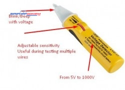 Bút thử điện áp thấp không tiếp xúc SEW LVD-17 (5V~1000V AC) 9 Bút thử điện áp thấp không tiếp xúc SEW LVD-17 (5V~1000V AC) - Ảnh 5