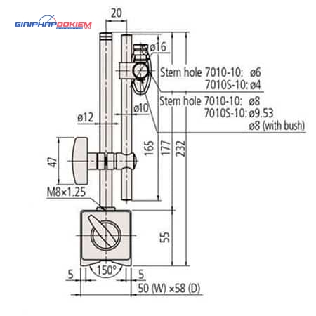 Đế từ gá đồng hồ so Mitutoyo 7010S-10 10 Đế từ gá đồng hồ so Mitutoyo 7010S-10 - Ảnh 5