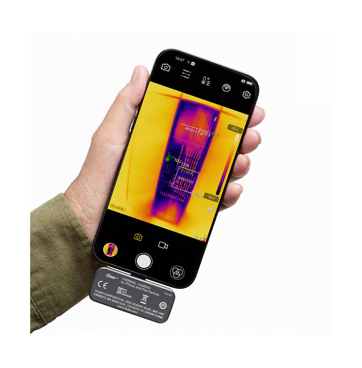 Camera nhiệt cho điện thoại thông minh Fluke iSee™ TC01B 13 Camera nhiệt cho điện thoại thông minh Fluke iSee™ TC01B - Ảnh 5