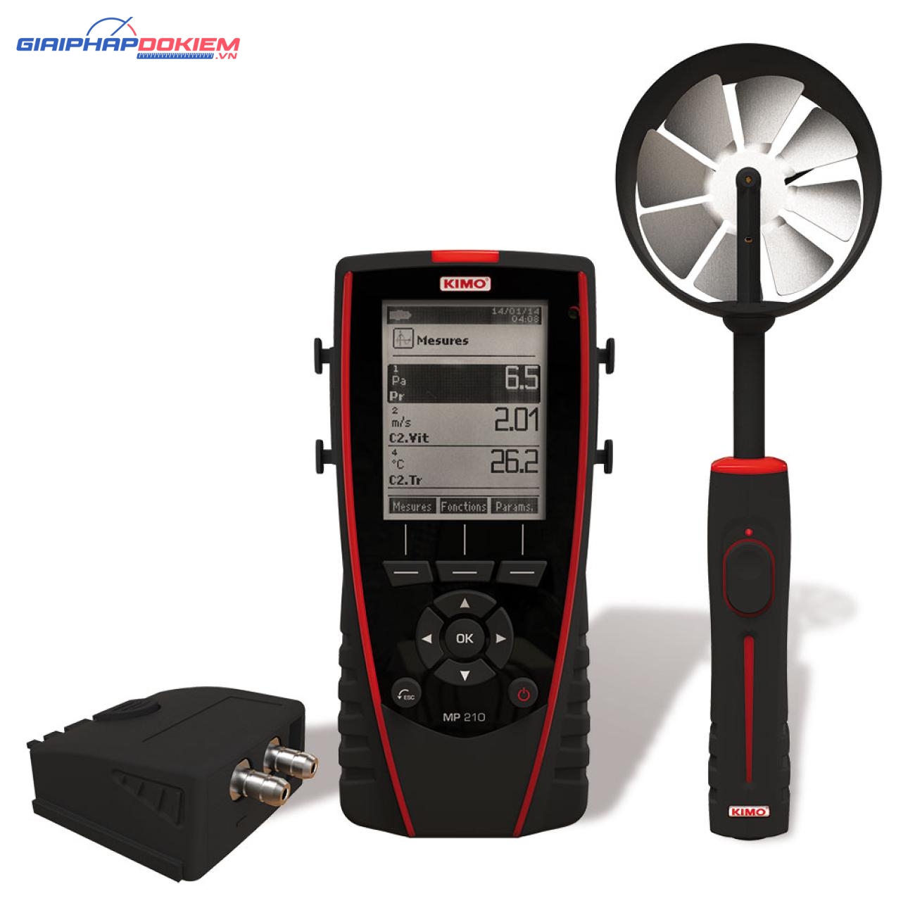 Máy đo áp suất, tốc độ gió, lưu lượng gió, nhiệt độ KIMO MP210 4 Máy đo áp suất, tốc độ gió, lưu lượng gió, nhiệt độ KIMO MP210