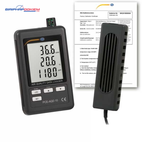 Máy đo chất lượng không khí PCE PCE-AQD 10-ICA bao gồm Giấy chứng nhận hiệu chuẩn ISO 6 Máy đo chất lượng không khí PCE PCE-AQD 10-ICA bao gồm Giấy chứng nhận hiệu chuẩn ISO