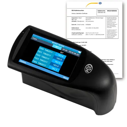 Máy đo độ bóng PCE PCE-SGM 60-ICA bao gồm chứng chỉ hiệu chuẩn ISO 10 PCE-SGM 60-ICA