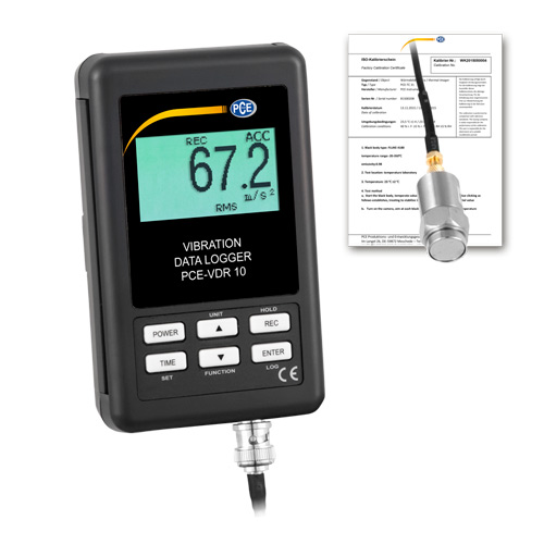 Máy đo gia tốc PCE PCE-VDR 10-ICA bao gồm Giấy chứng nhận hiệu chuẩn ISO 8 Máy đo gia tốc PCE PCE-VDR 10-ICA bao gồm Giấy chứng nhận hiệu chuẩn ISO