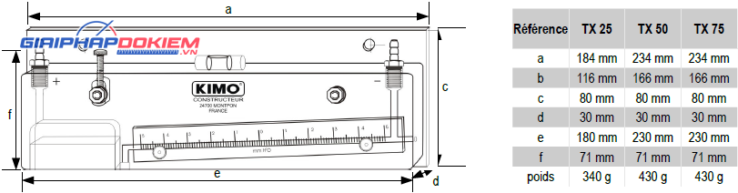 Áp kế chất lỏng KIMO TX25 7 Áp kế chất lỏng KIMO TX25 - Ảnh 3
