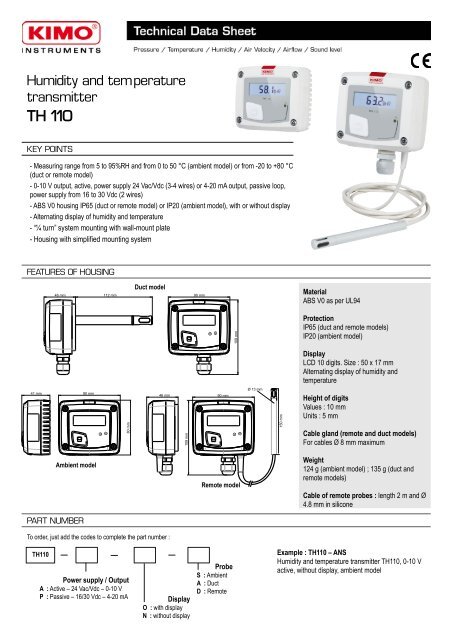 Máy đo nhiệt độ độ ẩm KIMO TH110 7 Máy đo nhiệt độ độ ẩm KIMO TH110 - Ảnh 3