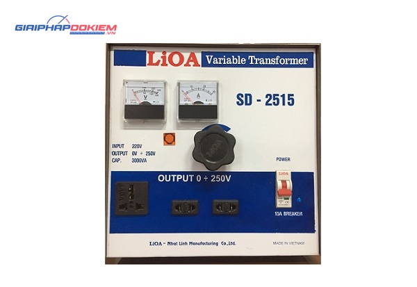 Biến Áp Vô Cấp 1 Pha LiOA SD-2515 1 Biến Áp Vô Cấp 1 Pha LiOA SD-2515