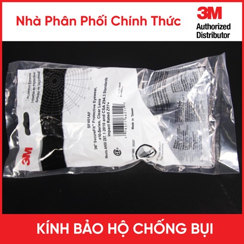 Kính bảo hộ 3M SF401AF chống bụi, chống đọng sương, chống trầy xước Kính bảo hộ 3M SF401AF chống bụi, chống đọng sương, chống trầy xước