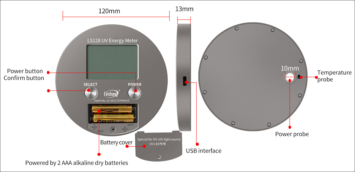 Máy đo năng lượng tia UV Linshang LS128 17 Máy đo năng lượng tia UV Linshang LS128 - Ảnh 6