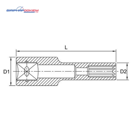 Tuýp sao dài 1/4" TOPTUL BAEH 2 Tuýp sao dài 1/4" TOPTUL BAEH - Ảnh 2