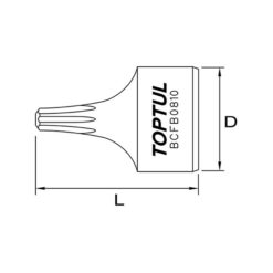 Tuýp sao 1/4" TOPTUL BCFB 4 p 160929 08665