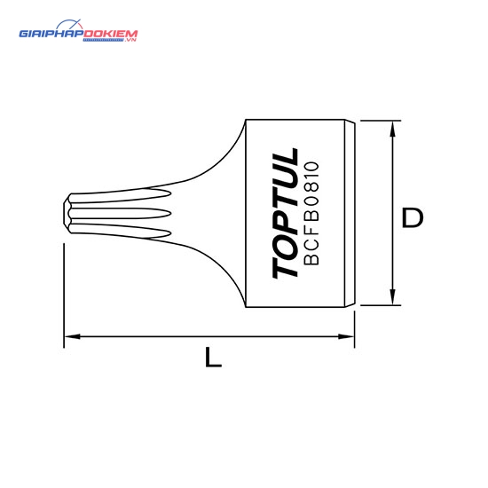 Tuýp sao 1/4" TOPTUL BCFB 2 Tuýp sao 1/4" TOPTUL BCFB - Ảnh 2