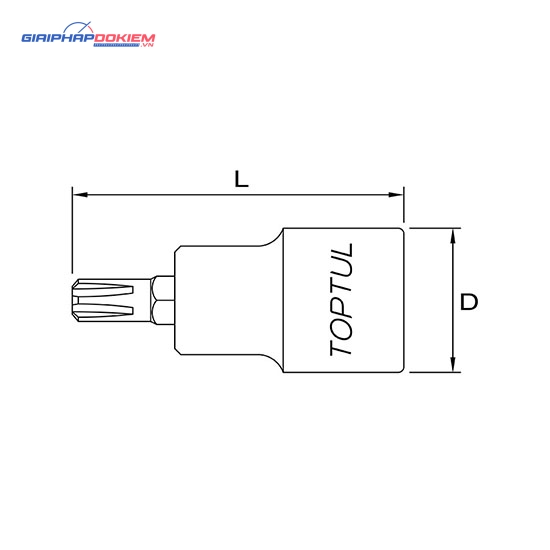 Tuýp mũi vít 1/2" TOPTUL BCQA 2 Tuýp mũi vít 1/2" TOPTUL BCQA - Ảnh 2