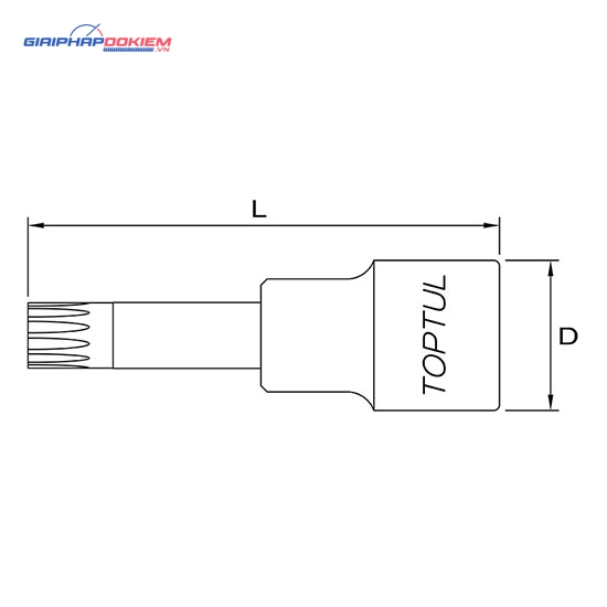 Tuýp lục giác 1/2" Toptul BCJA 2 Tuýp lục giác 1/2" Toptul BCJA - Ảnh 2