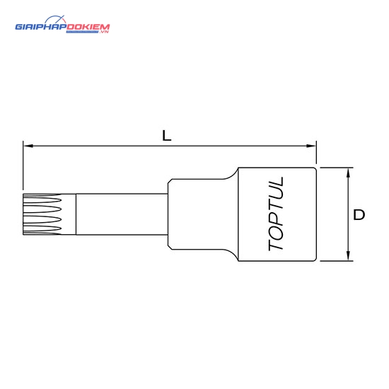 Tuýp đầu bông 1/2" TOPTUL BCMD 2 Tuýp đầu bông 1/2" TOPTUL BCMD - Ảnh 2