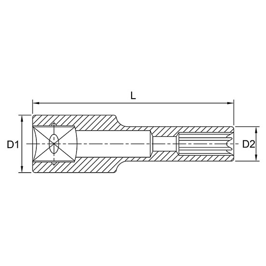 Tuýp sao dài 1/2" 12.5mm sq TOPTUL BAEJ 2 Tuýp sao dài 1/2" 12.5mm sq TOPTUL BAEJ - Ảnh 2