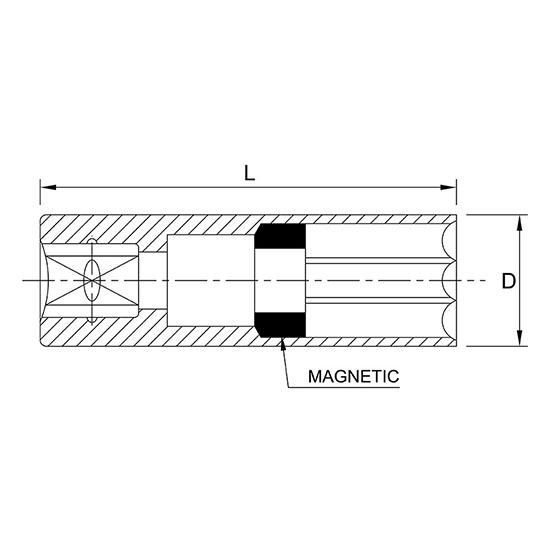 Tuýp mở bugi 1/2" có nam châm Toptul BAAV 2 Tuýp mở bugi 1/2" có nam châm Toptul BAAV - Ảnh 2