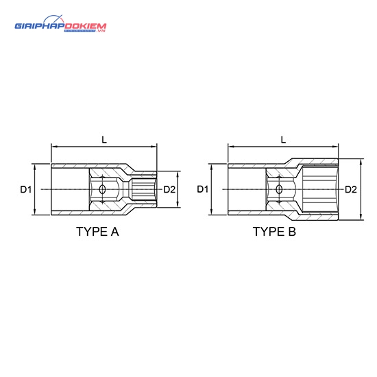 Đầu tuýp lục giác 1/4", 3/8", 1/2" cách điện TOPTUL BAEA 2 Đầu tuýp lục giác 1/4", 3/8", 1/2" cách điện TOPTUL BAEA - Ảnh 2