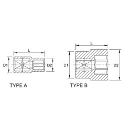 Tuýp lục giác 3/8" TOPTUL BAEA 3 p 220505 03427