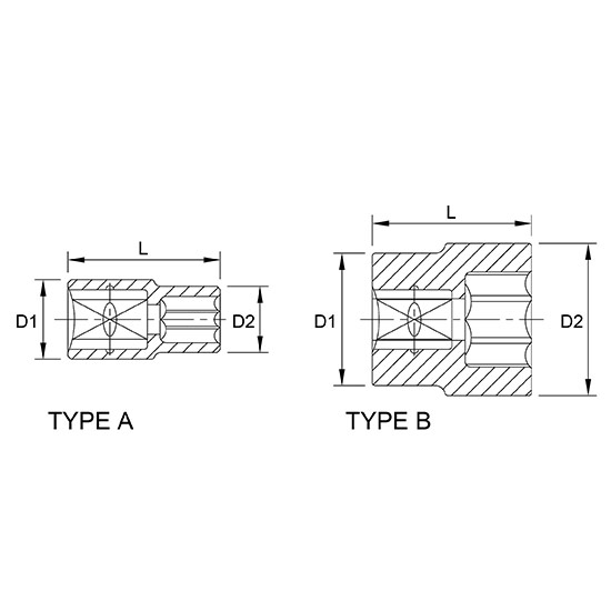 Tuýp lục giác 1/2" TOPTUL BAEA 1 Tuýp lục giác 1/2" TOPTUL BAEA