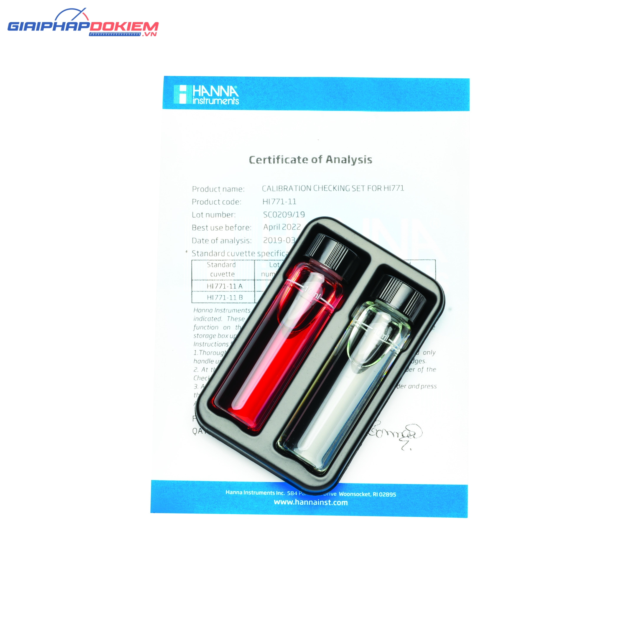 Bộ CalCheck Chuẩn Clo Thang Cao Để Kiểm Tra Máy HI771 Hanna HI771-11 1 Bộ CalCheck Chuẩn Clo Thang Cao Để Kiểm Tra Máy HI771 Hanna HI771-11