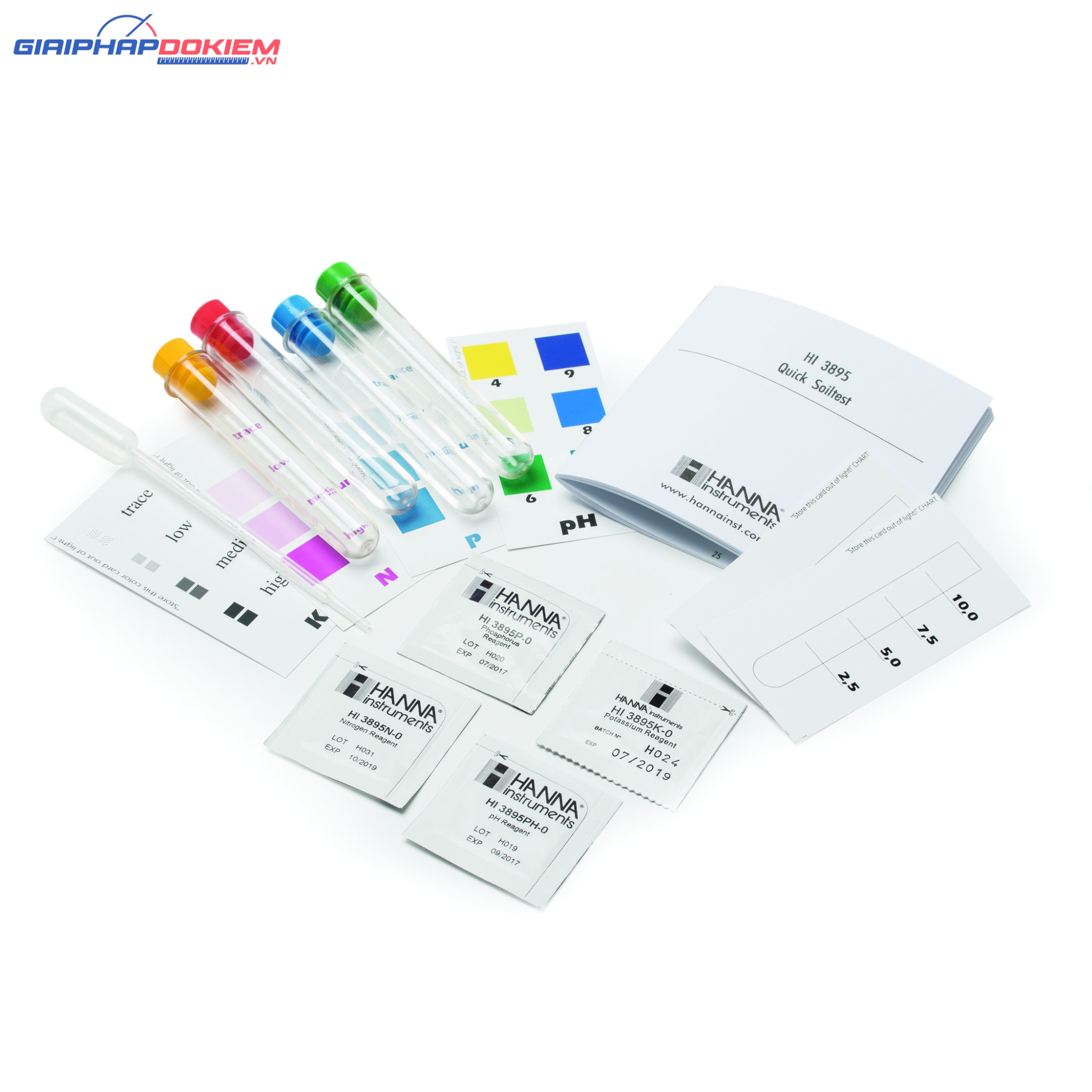Bộ Dụng Cụ Đo Dinh Dưỡng NPK và pH Của Đất, 10 Lần Đo Hanna HI3895 1 Bộ Dụng Cụ Đo Dinh Dưỡng NPK và pH Của Đất, 10 Lần Đo Hanna HI3895