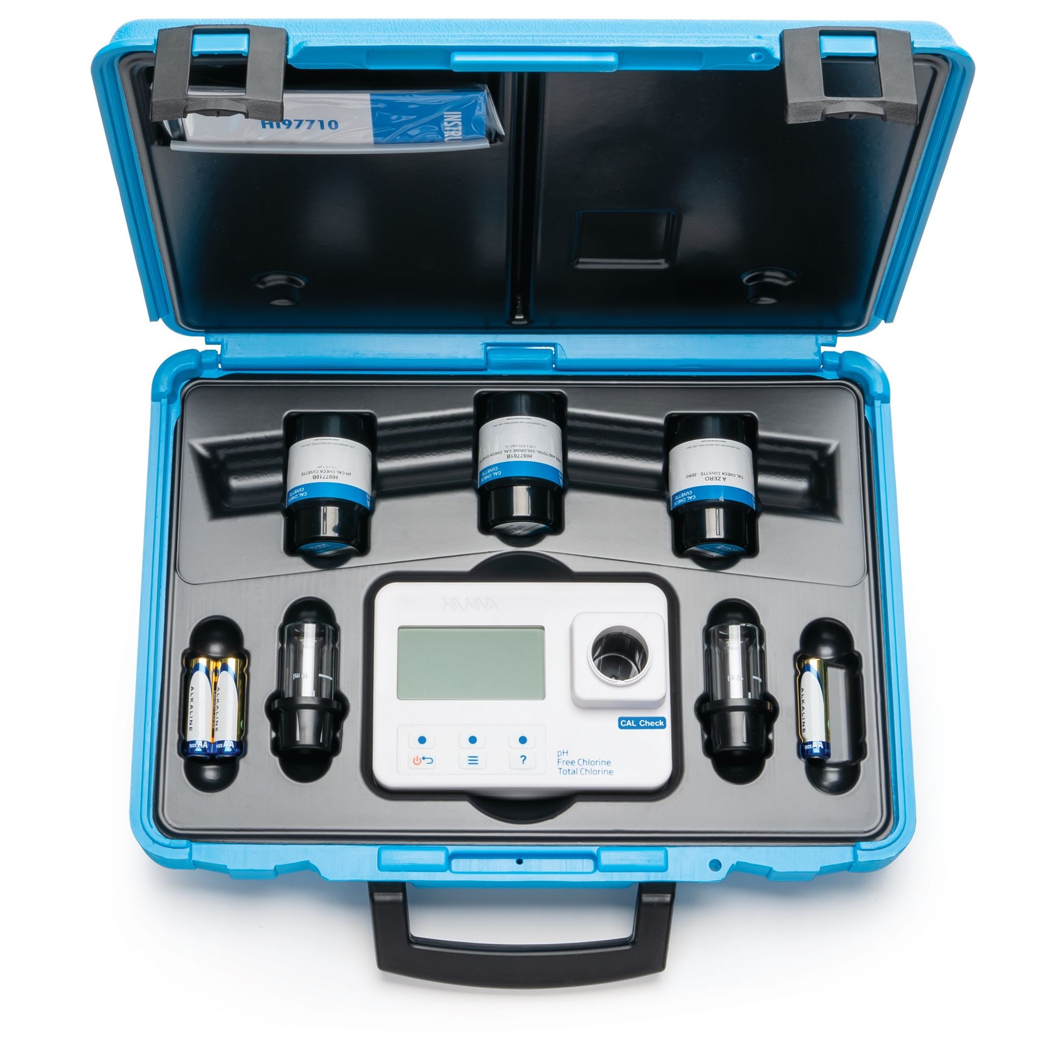 Bộ Máy Quang Đo pH, Clo Dư Và Clo Tổng Có Dung Dịch Chuẩn Hanna HI97710C 8 Bộ Máy Quang Đo pH, Clo Dư Và Clo Tổng Có Dung Dịch Chuẩn Hanna HI97710C