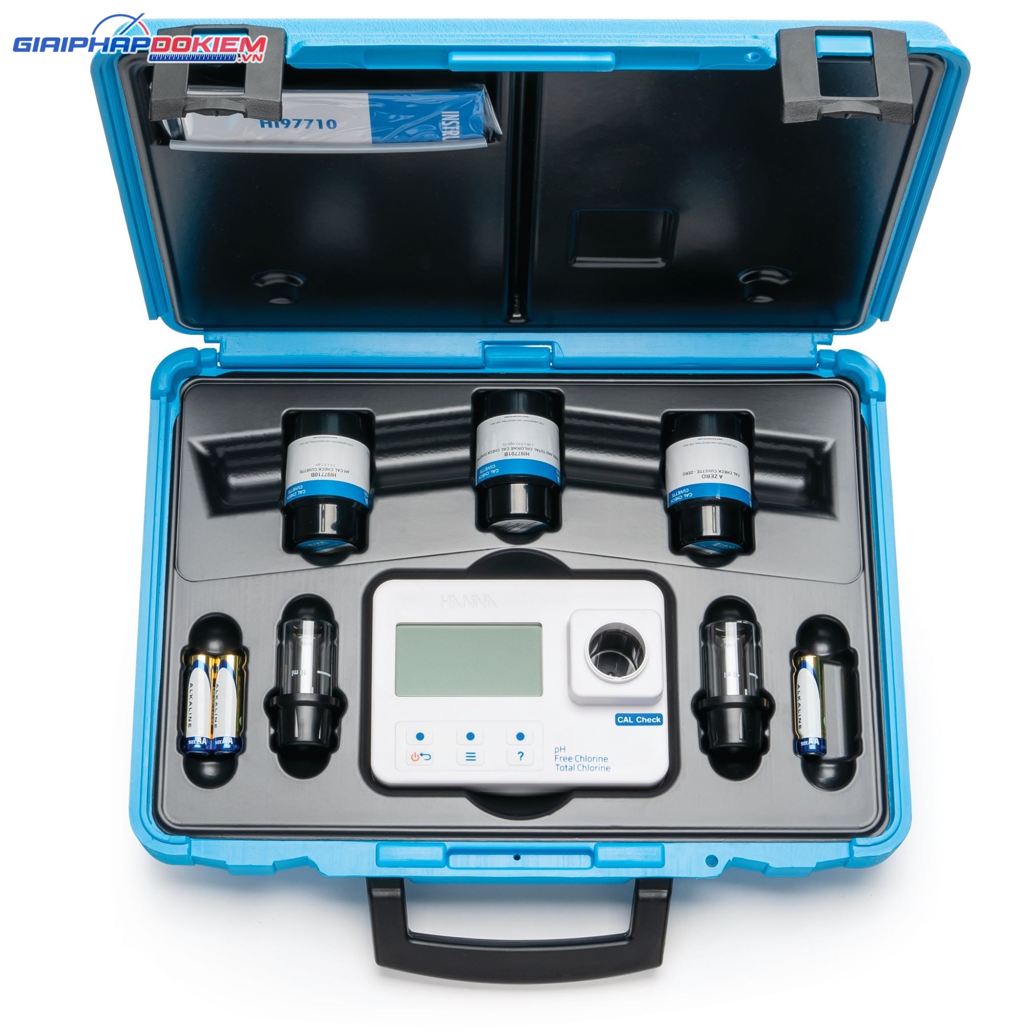 Bộ Máy Quang Đo pH, Clo Dư Và Clo Tổng Có Dung Dịch Chuẩn Hanna HI97710C 8 Bộ Máy Quang Đo pH, Clo Dư Và Clo Tổng Có Dung Dịch Chuẩn Hanna HI97710C