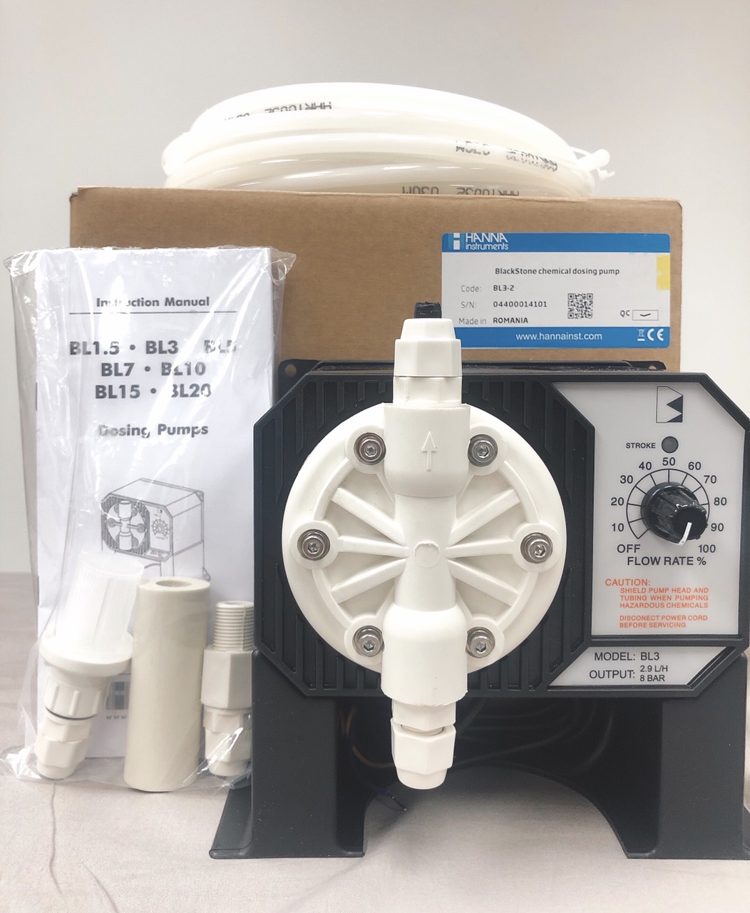 Bơm Định Lượng Hóa Chất Lỏng Black Stone 2.9 lít/giờ, 8 bar Hanna BL3-2 3 Bơm Định Lượng Hóa Chất Lỏng Black Stone 2.9 lít/giờ, 8 bar Hanna BL3-2 - Ảnh 3