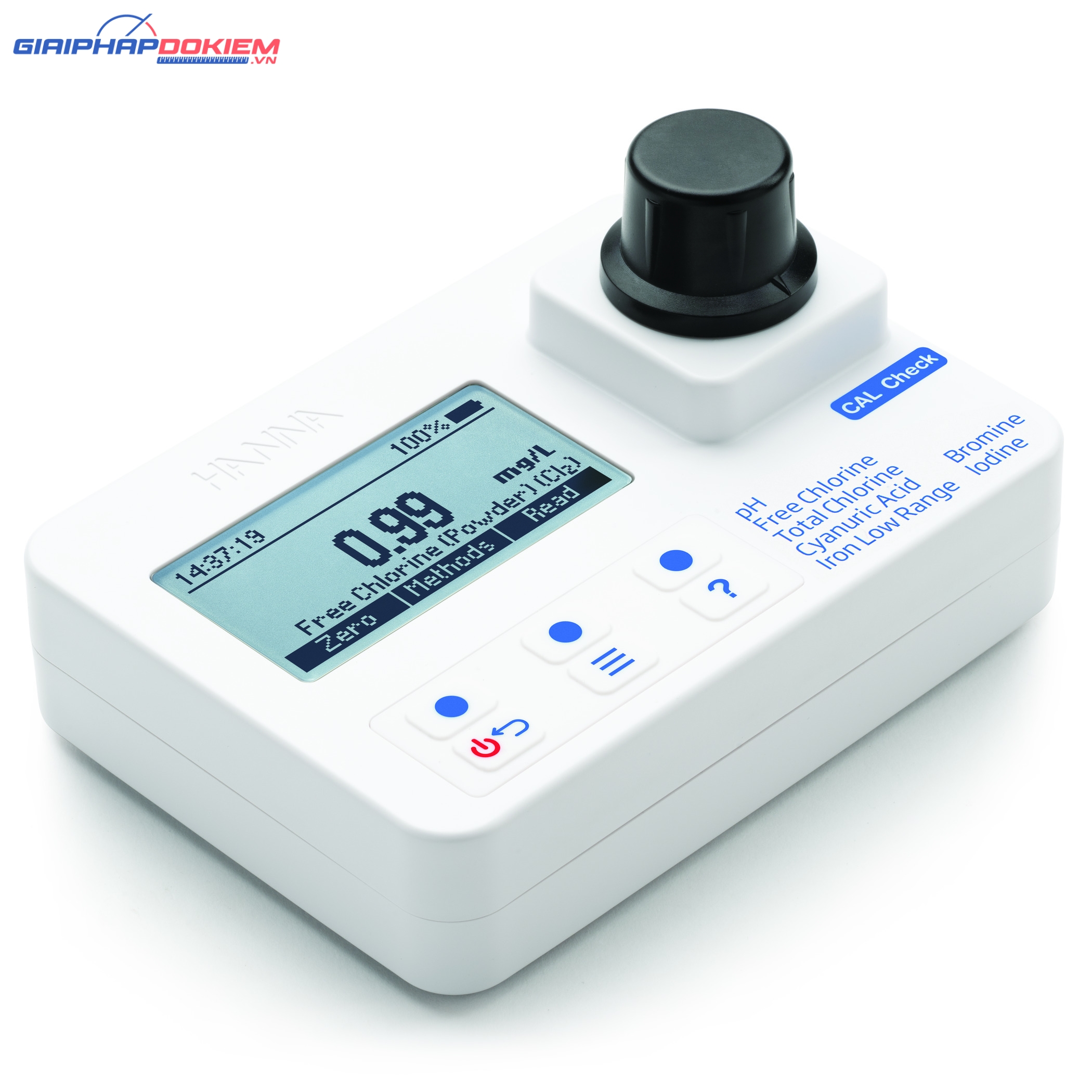 Combo Máy Đo Brôm, Clo, Axit Cyanuric, Iot, Sắt Và pH Kèm Dung Dịch Chuẩn CAL Check™ Hanna HI97101C 2 Combo Máy Đo Brôm, Clo, Axit Cyanuric, Iot, Sắt Và pH Kèm Dung Dịch Chuẩn CAL Check™ Hanna HI97101C - Ảnh 2