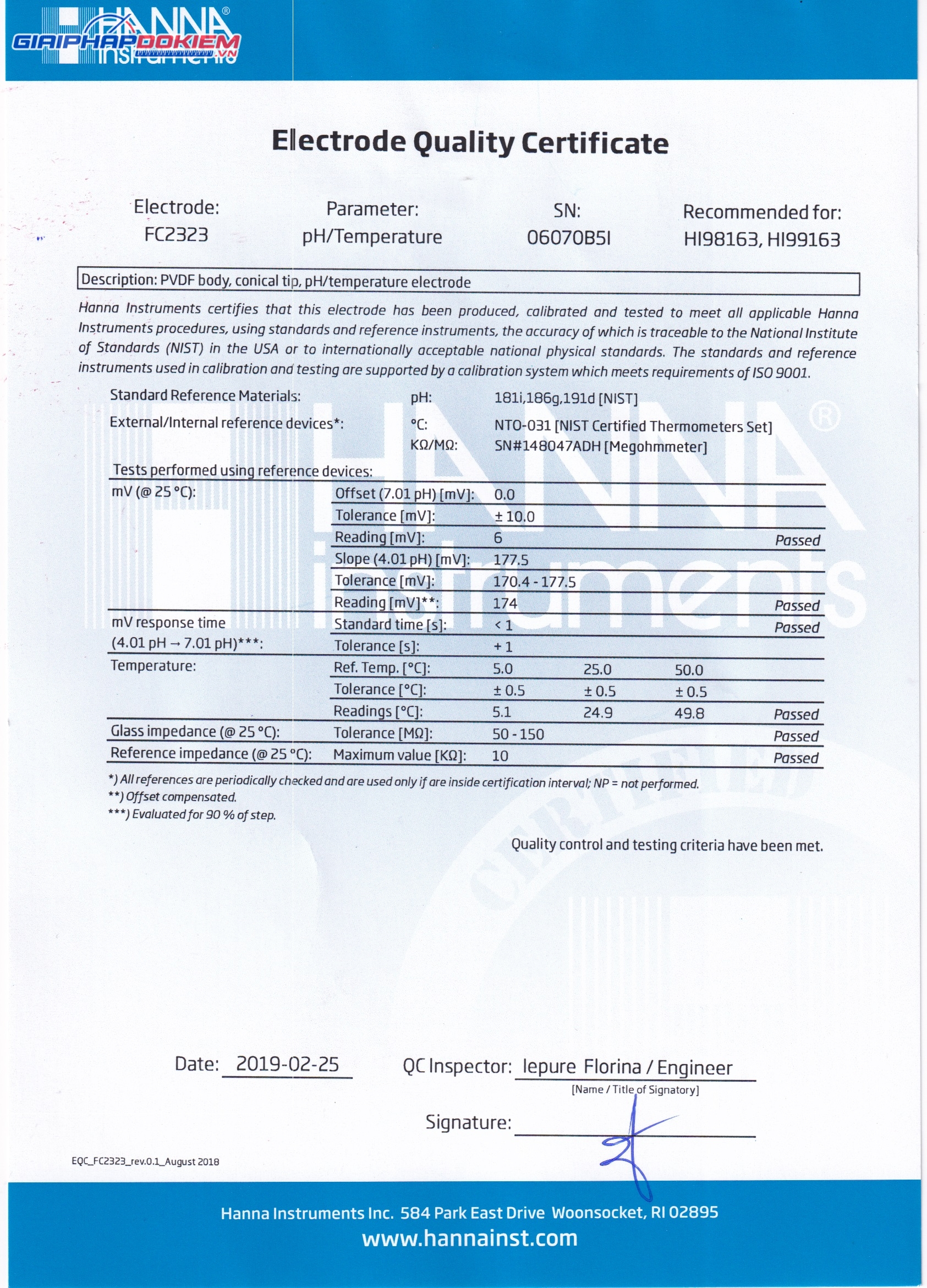 Điện Cực pH Chuyên Cho Các Sản Phẩm Thịt, Cổng Quick DIN Hanna FC2323 2 Điện Cực pH Chuyên Cho Các Sản Phẩm Thịt, Cổng Quick DIN Hanna FC2323 - Ảnh 2