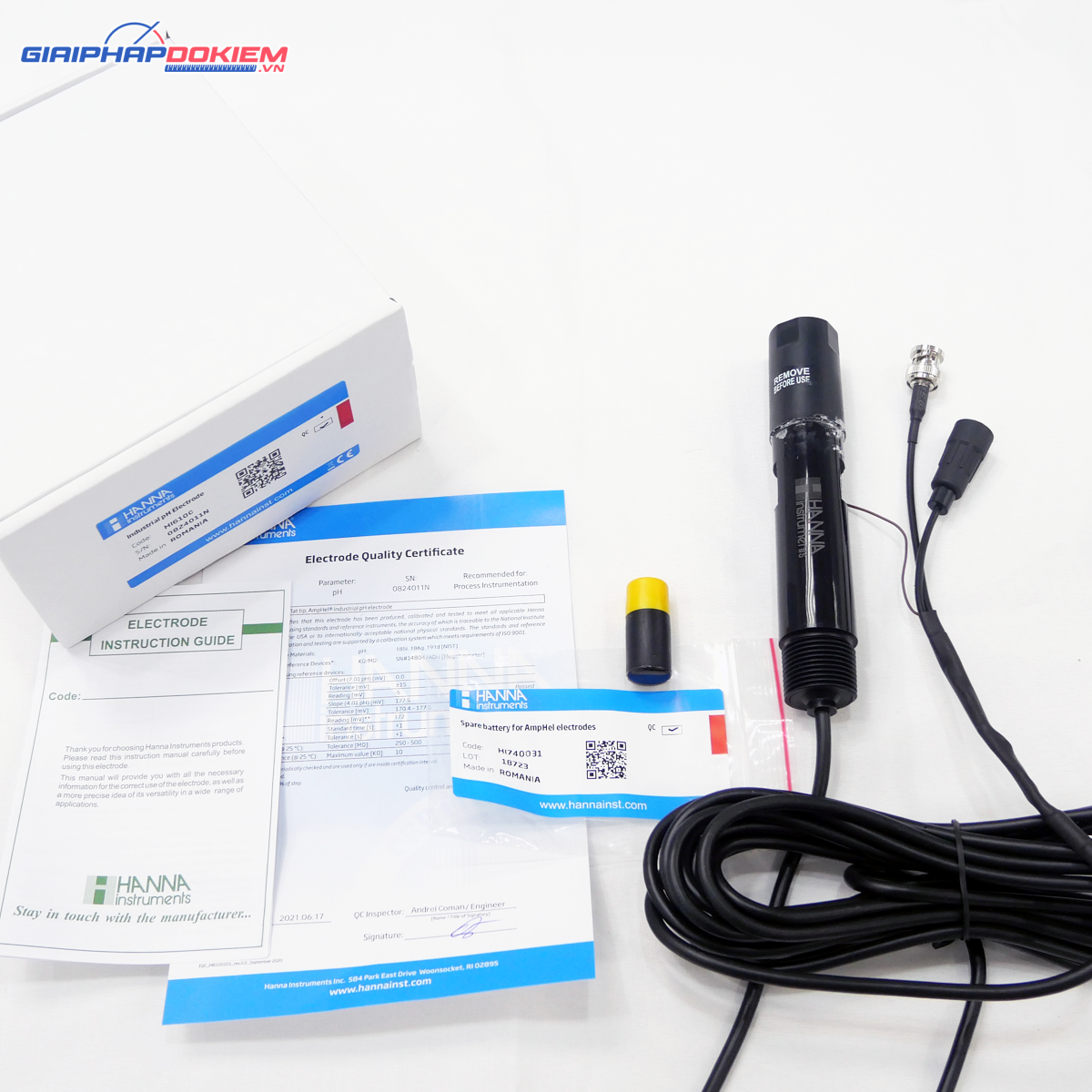 Điện Cực pH Phẳng Đo Online Dùng Pin Với Dây Cáp 10m Hanna HI6100410 3 Điện Cực pH Phẳng Đo Online Dùng Pin Với Dây Cáp 10m Hanna HI6100410 - Ảnh 3