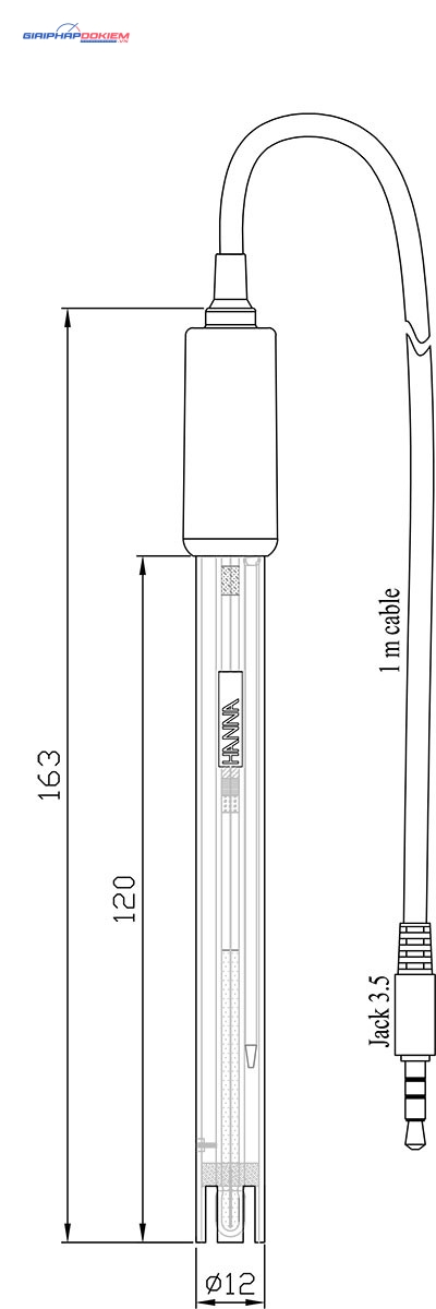 Điện Cực pH Thân Nhựa PEI Cổng 3.5mm Hanna HI12300 2 Điện Cực pH Thân Nhựa PEI Cổng 3.5mm Hanna HI12300 - Ảnh 2