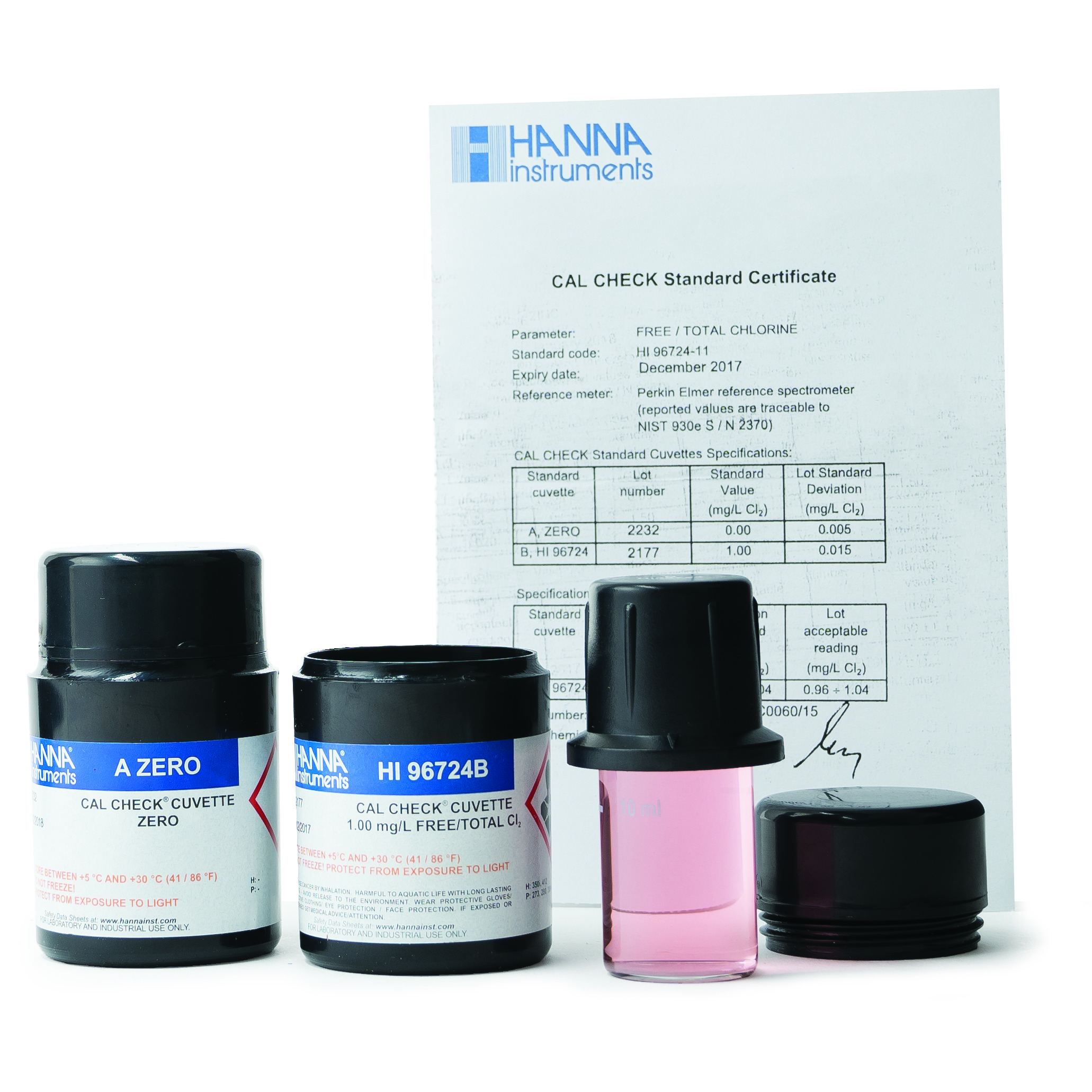 Dung Dịch CAL Check™ Chuẩn Clo Dư Và Clo Tổng Dùng Cho Máy HI96724 Hanna HI96724-11 1 Dung Dịch CAL Check™ Chuẩn Clo Dư Và Clo Tổng Dùng Cho Máy HI96724 Hanna HI96724-11
