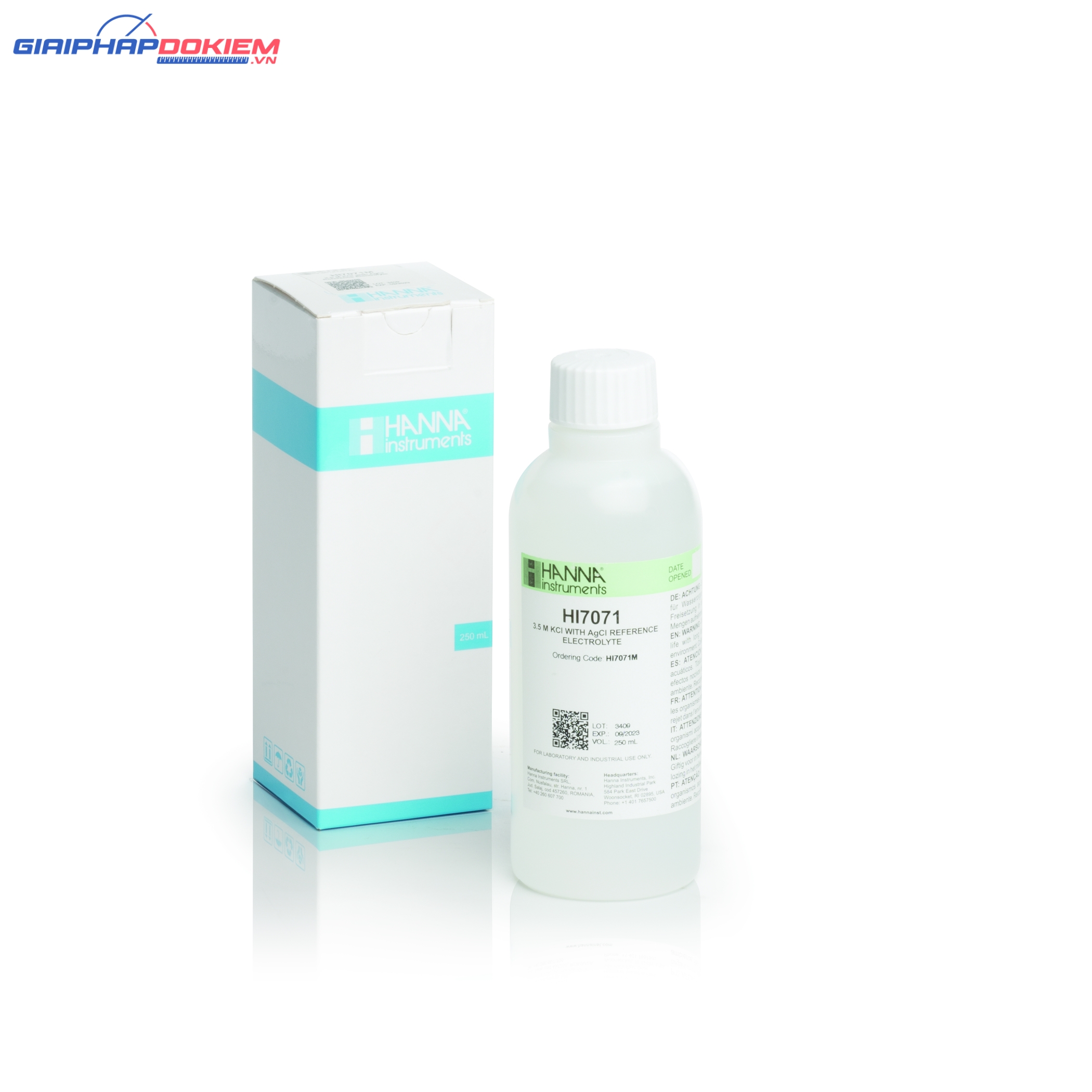 Dung Dịch Châm Điện Cực pH Mối Nối Đơn, 230mL Hanna HI7071M 1 Dung Dịch Châm Điện Cực pH Mối Nối Đơn, 230mL Hanna HI7071M
