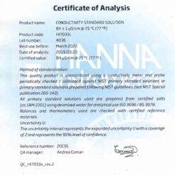 Dung Dịch Hiệu Chuẩn Độ Dẫn 84 µS/cm (500mL) Hanna HI7033L 3 dung dich hieu chuan do dan 84 s cm 500ml hanna hi7033l 1