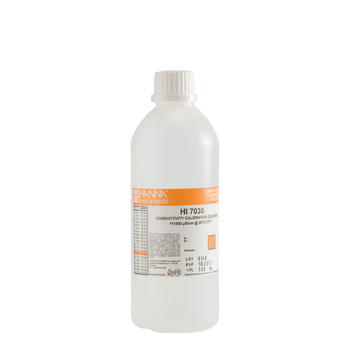 Dung Dịch Hiệu Chuẩn Độ Dẫn (EC) 111800 µS/cm, Chai 1 Lít Hanna HI7035/1L 1 Dung Dịch Hiệu Chuẩn Độ Dẫn (EC) 111800 µS/cm, Chai 1 Lít Hanna HI7035/1L