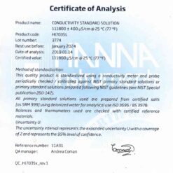 dung dich hieu chuan do dan ec 111800 s cm chai 500ml hanna hi7035l 1